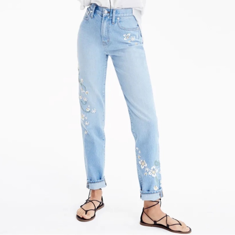 Madewell The Perfect Vintage Summer Jeans Embroidered Edition Size 24 Floral